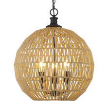 Golden 6933-3P BLK-NR - Golden Lighting Florence 3-light Pendant in Matte Black